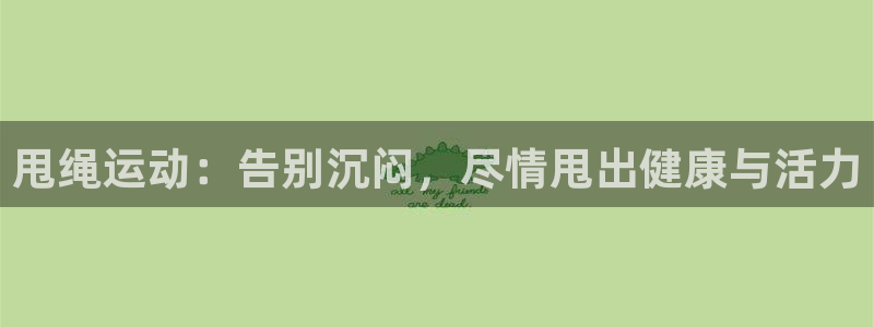 尊龙实业有限公司是正规还是仿：甩绳运动：告别沉闷，尽